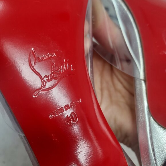 Christian Louboutin Degraqueen PVC Silver Jewel Heel Sandal - Picture 4 of 14